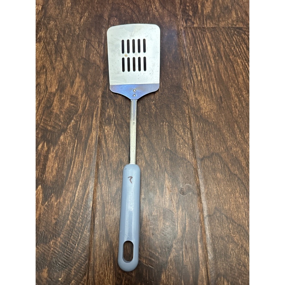 Vintage Blue Handle Slotted Spatula